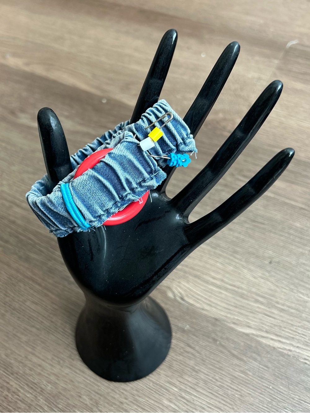Denim handmade elastic stretch bracelet